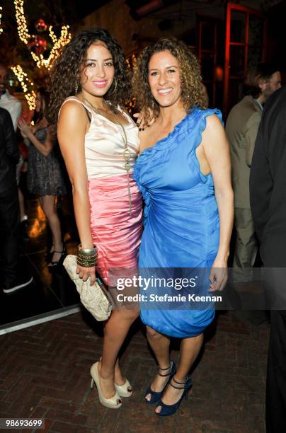 Loleen and Francisca Moroder attend Giorgio Moroder's Surprise Birthday Party at Spago on April 26, 2010 in Beverly Hills, California.