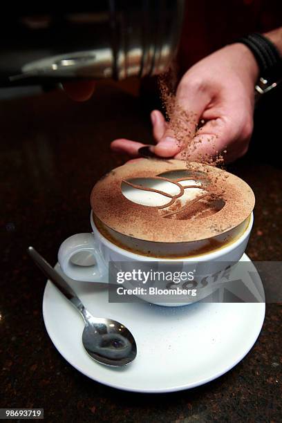 An employee prepares a cup of coffee at a Costa Coffee shop in London, U.K., on Monday, April 26, 2010. Whitbread Plc., which own Costa Coffee,...