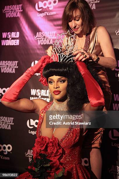 Merle Ginsberg crowns the winner of second season of RuPaul's Drag Race, Tyra Sanchez at Logo's RuPaul's Drag Race Finale at Therapy Bar on April 26,...