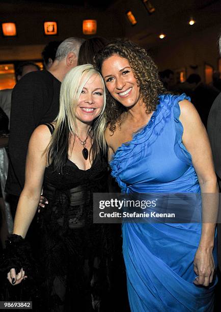 Terri Nunn and Francisca Moroder attend Giorgio Moroder's Surprise Birthday Party at Spago on April 26, 2010 in Beverly Hills, California.