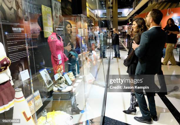 Jimi Westbrook and Karen Fairchild, of Little Big Town view their exhbit at The Country Music Hall of Fame and Museum on June 26, 2018 in Nashville,...