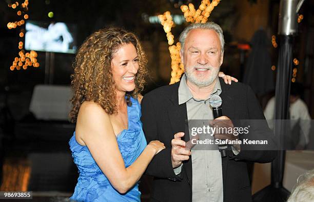 Francisca Moroder and Giorgio Moroder attend Giorgio Moroder's Surprise Birthday Party at Spago on April 26, 2010 in Beverly Hills, California.