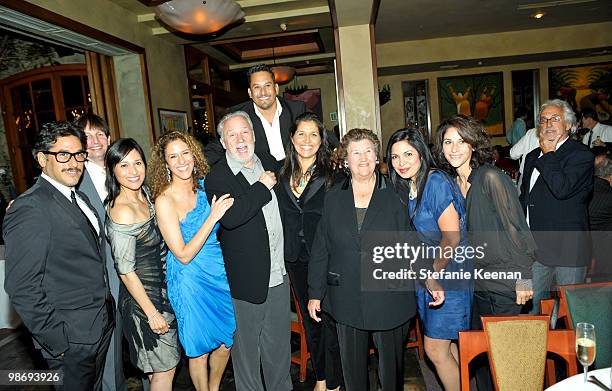 Giorgio Moroder, Francisca Moroder and Gutierrez Family attend Giorgio Moroder's Surprise Birthday Party at Spago on April 26, 2010 in Beverly Hills,...