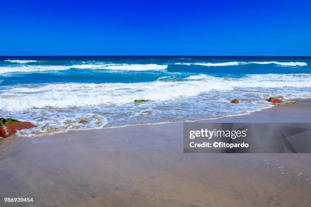 mexican beach and waves crashing in - establishing-shot stock pictures, royalty-free photos & images