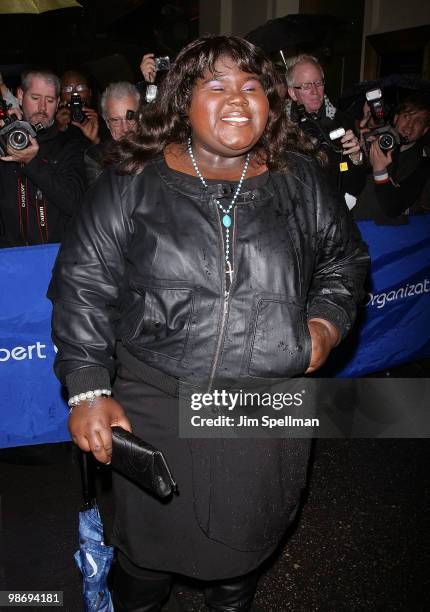 Actress Gabourey Sidibe attends the opening night of "Fences" on Broadway at the Cort Theatre on April 26, 2010 in New York City.