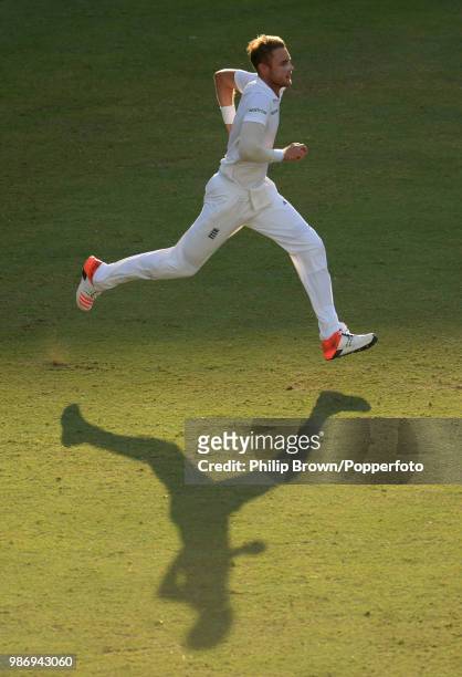 Stuart Broad of England runs in to bowl during the 2nd Test match between Pakistan and England at the Dubai Sports City Stadium, Dubai, 24th October...