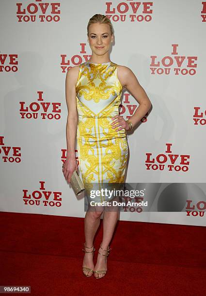 Yvonne Strahovski attends the premiere of "I Love You Too" at Event Cinemas George Street on April 27, 2010 in Sydney, Australia.