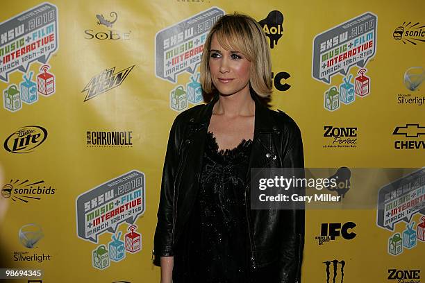 Actress Kristen Wiig arrives on the red carpet for a screening of "MacGruber" at the Paramount Theater during the South By Southwest Film Festival on...