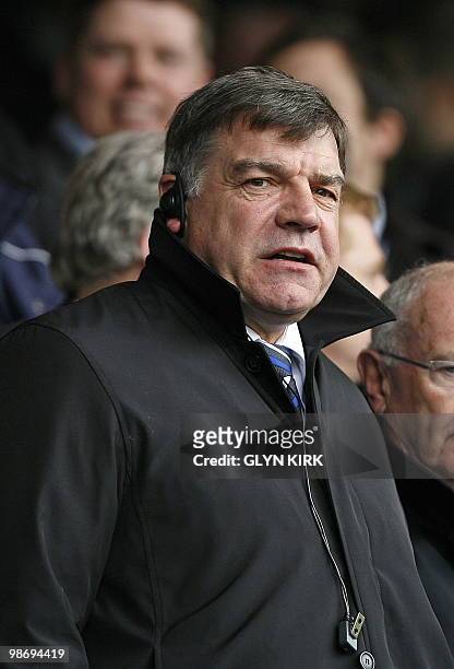 Blackburn's English manager Sam Allardyce looks on before the English Premier League football match between Portsmouth and Blackburn Rovers at...