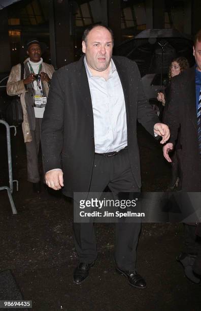 Actor James Gandolfini attends the opening night of "Fences" on Broadway at the Cort Theatre on April 26, 2010 in New York City.