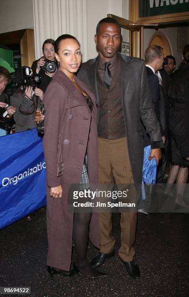 Actor Leon Robinson and guest attend the opening night of "Fences" on Broadway at the Cort Theatre on April 26, 2010 in New York City.