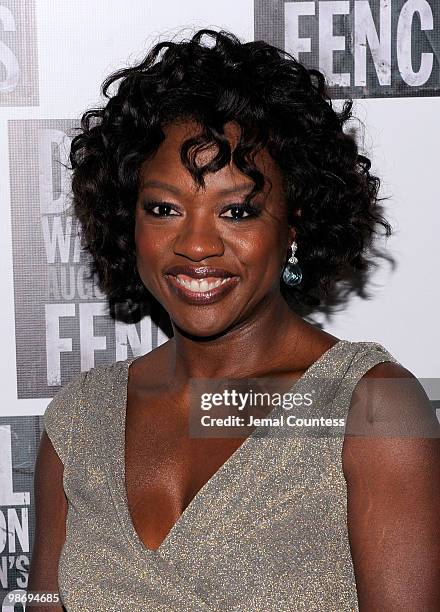 Actress Viola Davis poses for photos at the Broadway Opening Night After Party for "Fences" at the Bryant Park Hotel on April 26, 2010 in New York...