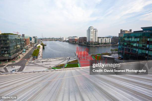 grand canal square in dublin city, ireland - david soanes stock pictures, royalty-free photos & images