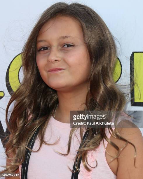 Actress Sophie Ferguson attends the Gen-Z Studio Brat's premiere of "Chicken Girls" at The Ahrya Fine Arts Theater on June 28, 2018 in Beverly Hills,...