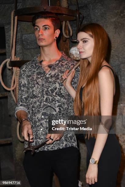 Klaudia Giez and her boyfriend Pierre during the 'Horror Hour - Licht aus, Alptraum an!' premiere at Berlin Dungeon on June 28, 2018 in Berlin,...