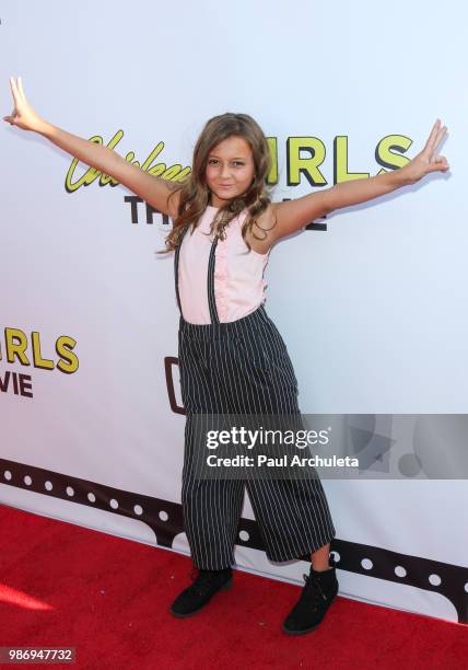 Actress Sophie Ferguson attends the Gen-Z Studio Brat's premiere of "Chicken Girls" at The Ahrya Fine Arts Theater on June 28, 2018 in Beverly Hills,...
