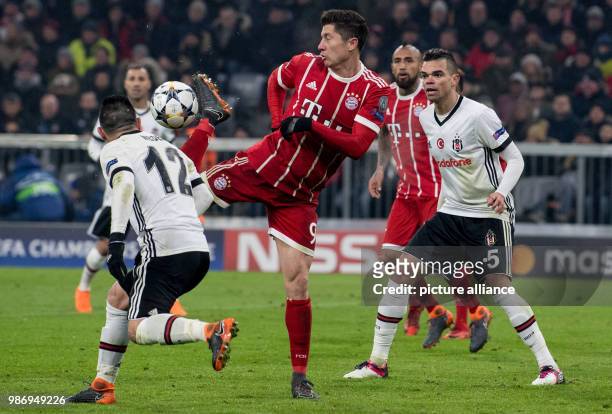 Febuary 2018, Germany, Munich: soccer, Champions League, Bayern Munich vs Besiktas Istanbul, round before the quarterfinals, Allianz Arena. Bayern's...