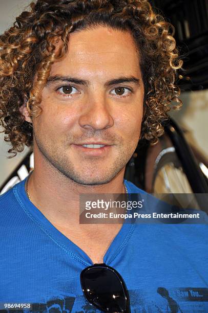 Spanish singer David Bisbal visits a bicycle factory on April 27, 2010 in Amsterdam, Netherlands.