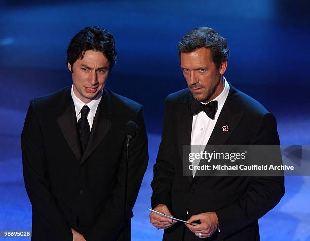 Zach Braff and Hugh Laurie, presenters