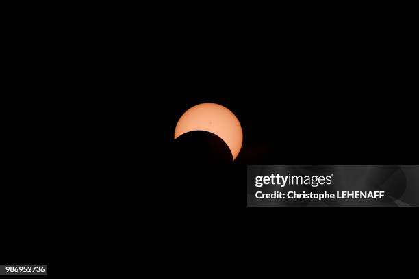 usa. idaho. idaho falls. rexburg. total eclipse of the sun of 21 august 2017. partial phase. - idaho falls stock pictures, royalty-free photos & images
