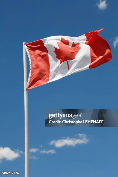 usa. arizona. canadian flag floating in the sky. - arizona flag stock pictures, royalty-free photos & images