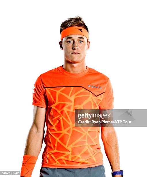 Liam Caruana of Italy poses for portraits during the Australian Open at Melbourne Park on January 12, 2018 in Melbourne, Australia.