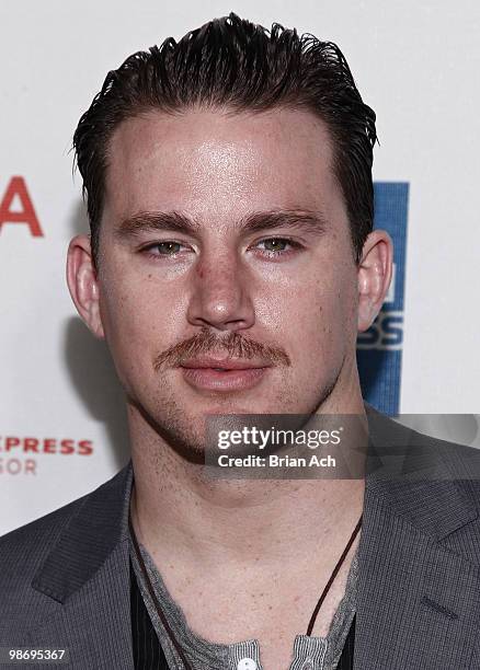 Actor Channing Tatum attends the "Earth Made of Glass" premiere during the 9th Annual Tribeca Film Festival at the Tribeca Performing Arts Center on...