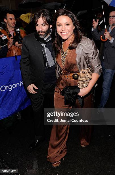 Media personality Rachel Ray and John Cusimano walk the red carpet at the Broadway Opening of "Fences" at the Cort Theatre on April 26, 2010 in New...