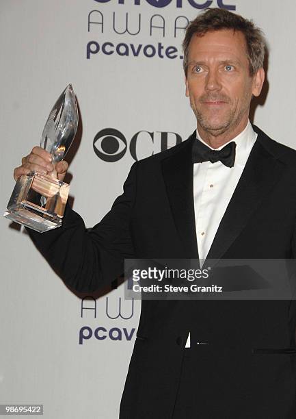 Actor Hugh Laurie poses in the press room at the 35th Annual People's Choice Awards held at the Shrine Auditorium on January 7, 2009 in Los Angeles,...