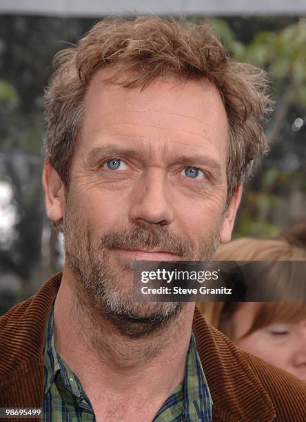 Hugh Laurie arrives at the Los Angeles premiere of "Monsters vs. Aliens" at the Gibson Amphitheatre on March 22, 2009 in Universal City, California.