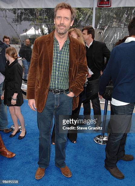 Hugh Laurie arrives at the Los Angeles premiere of "Monsters vs. Aliens" at the Gibson Amphitheatre on March 22, 2009 in Universal City, California.