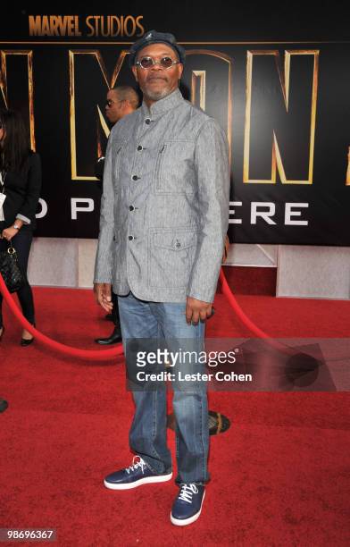 Actor Samuel L. Jackson arrives at the "Iron Man 2" world premiere held at El Capitan Theatre on April 26, 2010 in Hollywood, California.