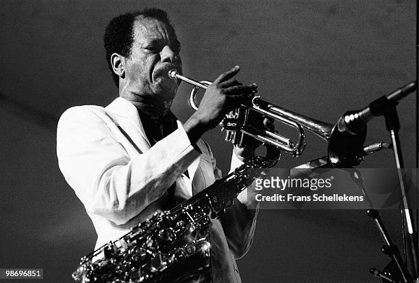 Ornette Coleman plays trumpet at the North Sea Jazz Festival in The Hague, Netherlands on July 09 1983