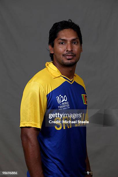 Kumar Sangakkara captain of the Sri Lanka T20 ICC World Cup squad on April 26, 2010 in Bridgetown, Barbados.