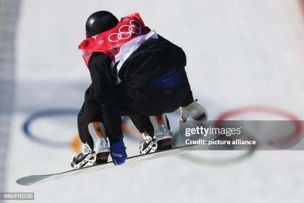 Petr Horak from the Czech Republic in action during the men's big air snowboarding event of the 2018 Winter Olympics in the Alpensia Ski Jumping...