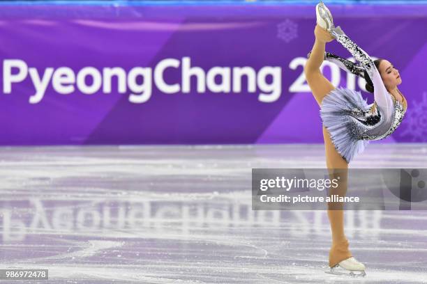 Alina Zagitova from the team "Olympic Athletes from Russia" in action during the women's singles short program event of the 2018 Winter Olympics in...