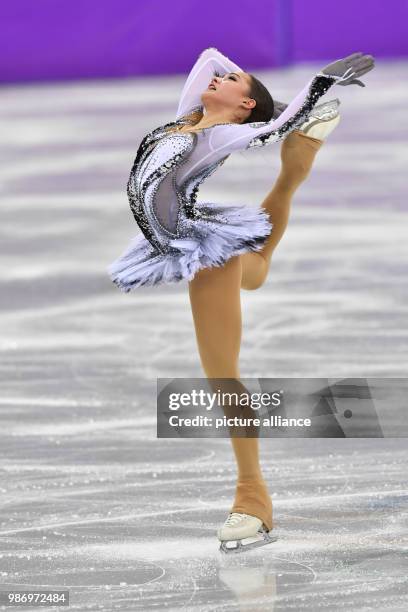 Alina Zagitova from the team "Olympic Athletes from Russia" in action during the women's singles short program event of the 2018 Winter Olympics in...