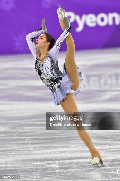 Alina Zagitova from the team "Olympic Athletes from Russia" in action during the women's singles short program event of the 2018 Winter Olympics in...