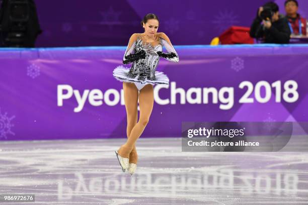 Alina Zagitova from the team "Olympic Athletes from Russia" in action during the women's singles short program event of the 2018 Winter Olympics in...