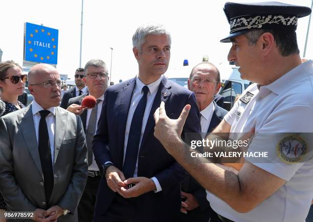 President of Les Republicains right-wing party Laurent Wauquiez and LR member of parliament and President of the Alpes-Maritimes departmental...