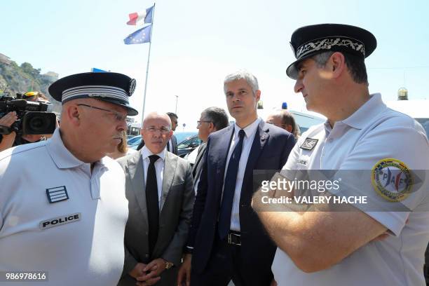 President of Les Republicains right-wing party Laurent Wauquiez and LR member of parliament and President of the Alpes-Maritimes departmental...