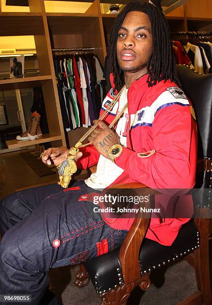 Waka Flocka Flame visits the Blac Label/Antik Denim Showroom on April 26, 2010 in New York City.