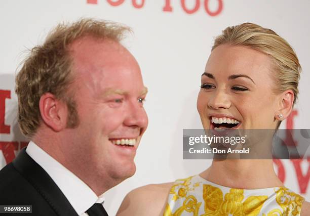 Peter Helliar and Yvonne Strahovski attend the premiere of "I Love You Too" at Event Cinemas George Street on April 27, 2010 in Sydney, Australia.