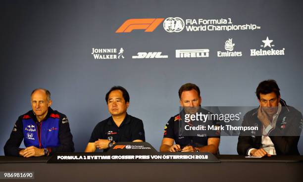 The Team Principals Press Conference with Scuderia Toro Rosso Team Principal Franz Tost, Toyoharu Tanabe of Honda, Red Bull Racing Team Principal...