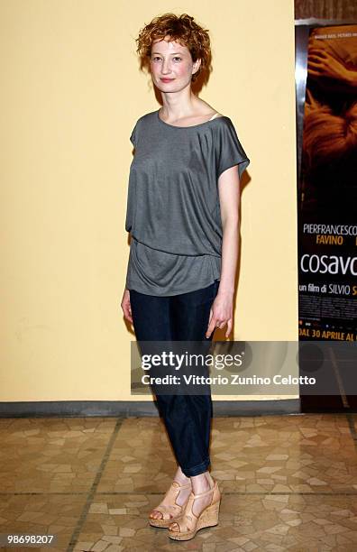 Actress Alba Rohrwacher attends 'Cosa Voglio Di Piu' photocall held at Cinema Anteo on April 27, 2010 in Milan, Italy.