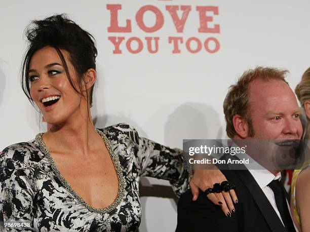 Megan Gale and Peter Helliar attend the premiere of "I Love You Too" at Event Cinemas George Street on April 27, 2010 in Sydney, Australia.