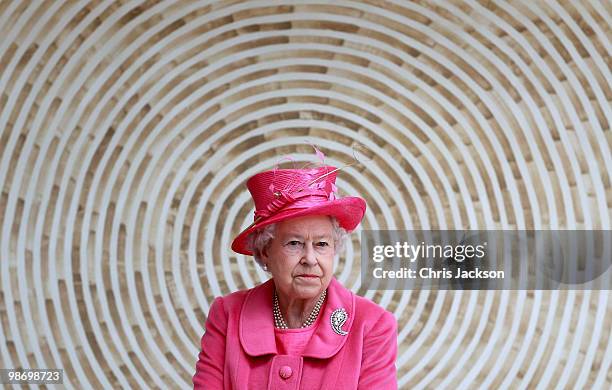 Queen Elizabeth II leaves the Venue Cymru Arena after a visit on April 27, 2010 in Llandudno, Wales. The Queen and Duke of Edinburgh are on a two day...