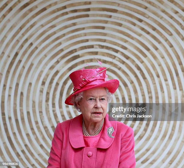 Queen Elizabeth II leaves the Venue Cymru Arena after a visit on April 27, 2010 in Caernarfon, Wales. The Queen and Duke of Edinburgh are on a two...