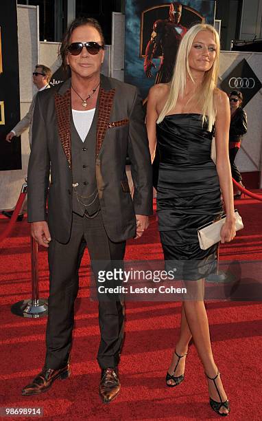 Actor Mickey Rourke and Anastassija Makarenko arrive at the "Iron Man 2" world premiere held at El Capitan Theatre on April 26, 2010 in Hollywood,...