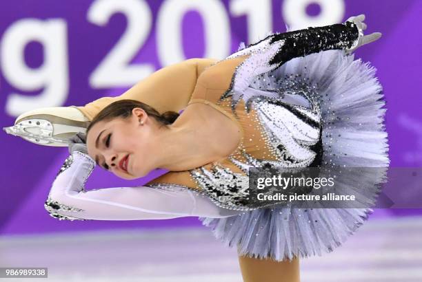 Russia's Alina Zagitova in action during the women's figure skating short program event during the Pyeongchang 2018 Winter Olympic Games, in...